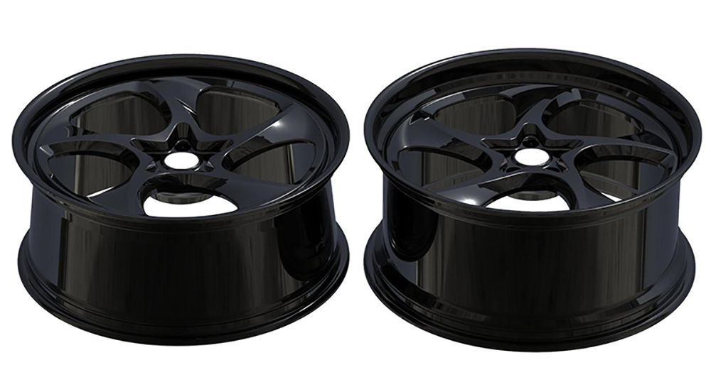 black one-piece two piece forged wheels