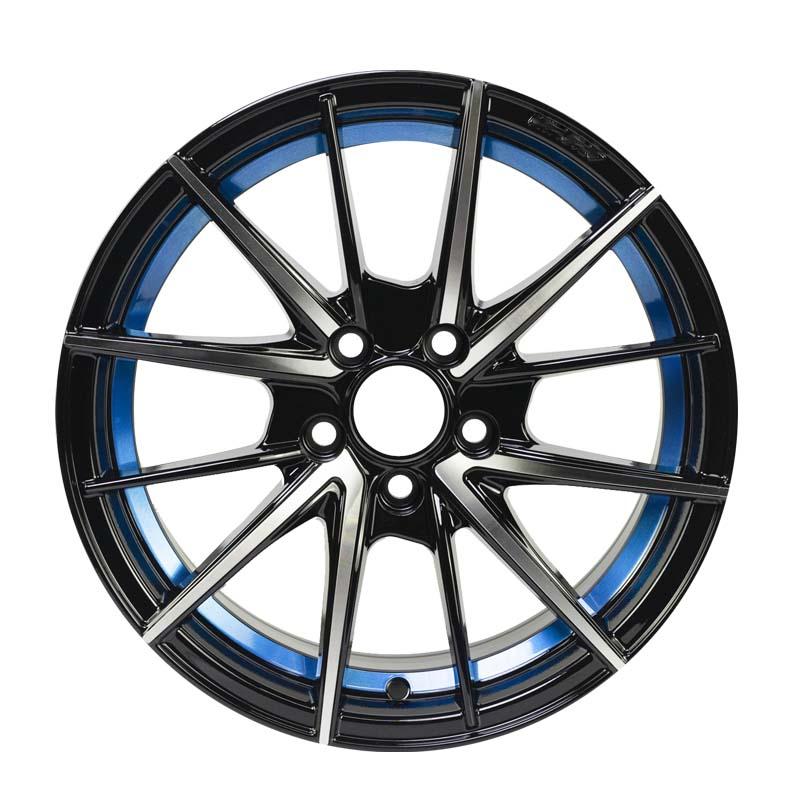 20 inch  5*120mm multi-spokes black and blue full-painting forged wheel