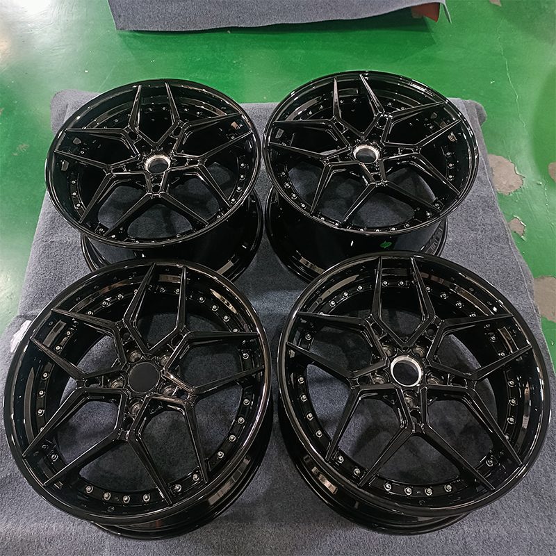 2 piece forged wheels Black forged wheels
